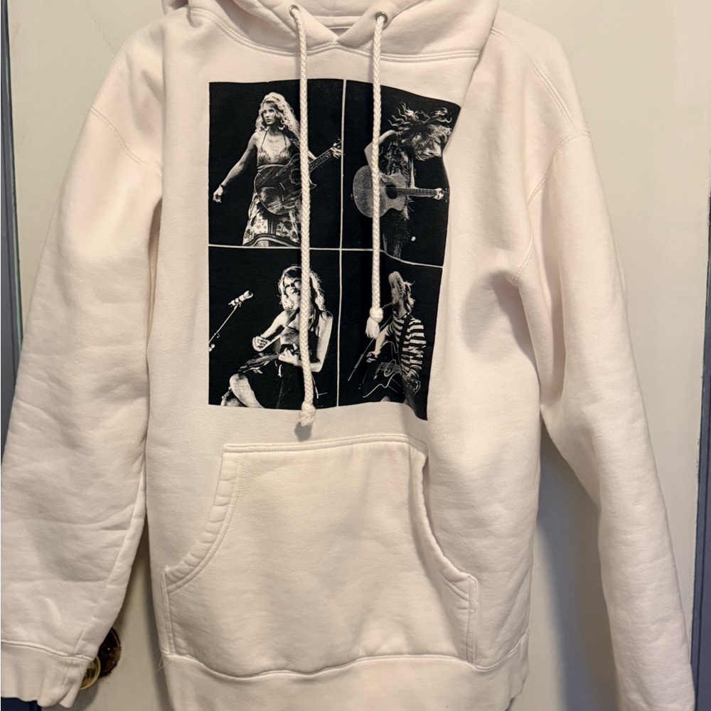 Taylor Swift Eras Tour 2023 Official Merch White Pullover Hooded Sweatshirt